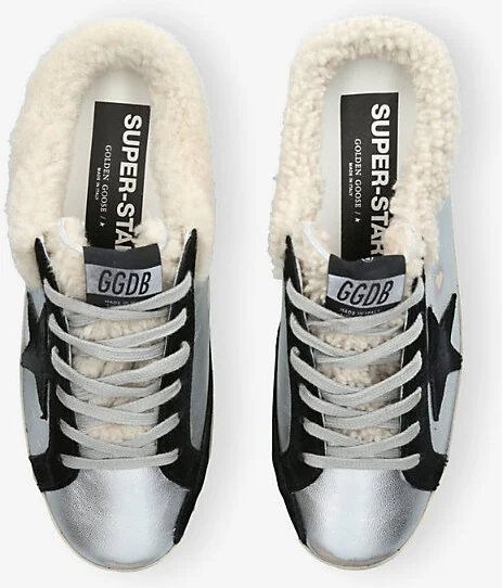 Womens Silver Com Super Star Sabot Leather Low-Top Trainers Eur 42/ 9 Uk Women - Image 2