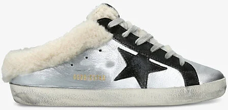 Womens Silver Com Super Star Sabot Leather Low-Top Trainers Eur 42/ 9 Uk Women