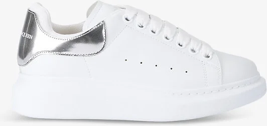 Womens Silver Com Women's Oversized Leather Low-Top Trainers Eur 37.5 / 4.5 Uk Women