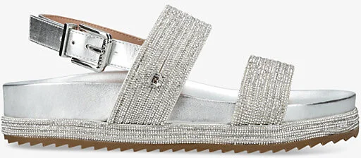 Womens Silver Gala Crystal-Embellished Woven Sandals Eur 38/5 Uk Women
