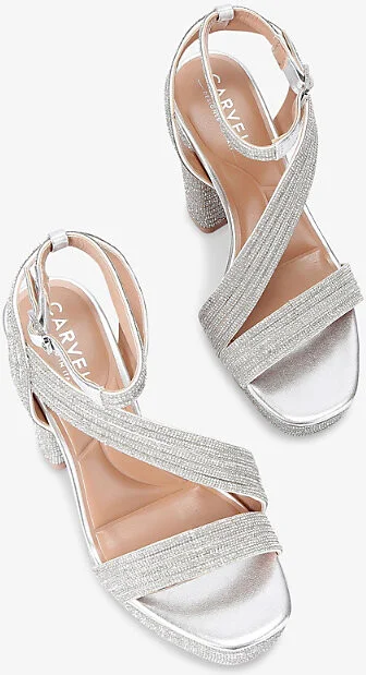 Womens Silver Gala Jewel-Embellished Woven Platform Sandal Eur 39 / 6 Uk Women - Image 2