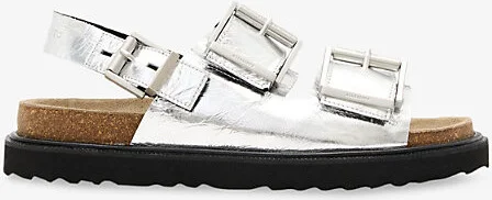 Womens Silver Isla Metallic Leather Sandals Eur 39.5 / 6.5 Uk Women