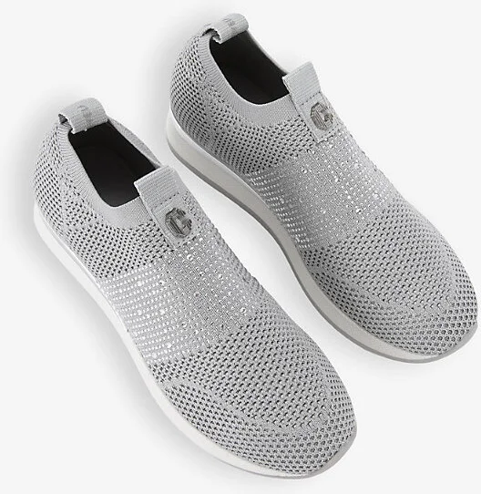 Womens Silver Janeiro 2 Crystal-Embellished Mesh Low-Top Trainers Eur 36 / 3 Uk Women - Image 2