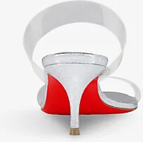 Womens Silver Just Nothing 55 Leather Heeled Mules Eur 36.5 / 3.5 Uk Women - Image 2