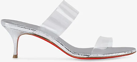 Womens Silver Just Nothing 55 Leather Heeled Mules Eur 36.5 / 3.5 Uk Women