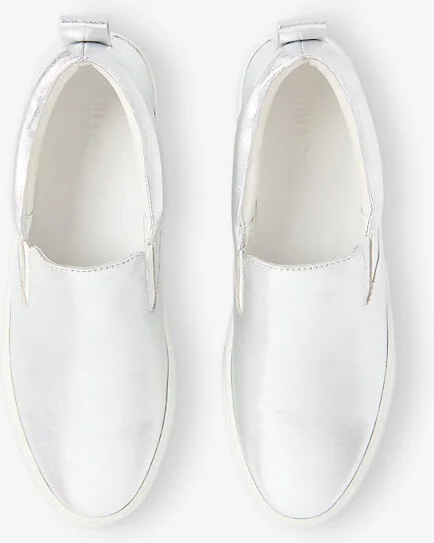 Womens Silver Kinsley Slip-On Low-Top Leather Trainers Eur 40 / 7 Uk Women - Image 2