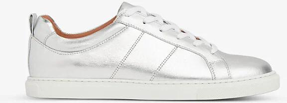 Womens Silver Koki Metallic-Leather Low-Top Trainer Eur 40 / 7 Uk Women