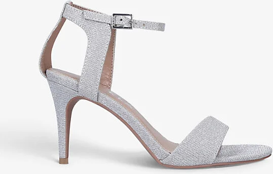 Womens Silver Kolluding Heeled Embellished Woven Sandals Eur 36 / 3 Uk Women