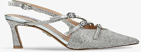 Womens Silver Liana Pointed-Toe Diamante-Embellished Heels Eur 36 / 3 Uk Women