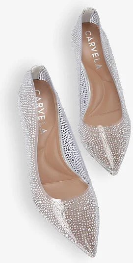 Womens Silver Lovebird Crystal-Embellished PVC Courts Eur 37 / 4 Uk Women - Image 2