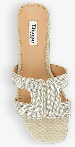 Womens Silver-Metallic Fabric Loupe Cut Out-Strap Embellished Sandals Eur 39 / 6 Uk Women - Image 2