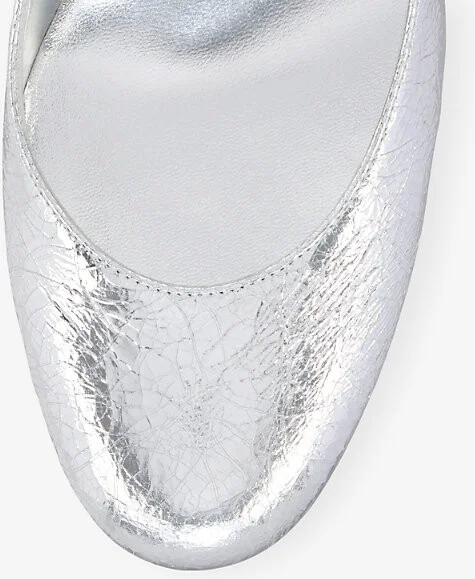 Womens Silver Miss Sab 85 Metallic-Leather Courts Eur 41 / 8 Uk Women - Image 2