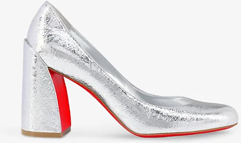 Womens Silver Miss Sab 85 Metallic-Leather Courts Eur 41 / 8 Uk Women