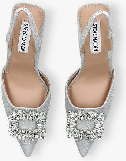 Womens Silver Neala Satin Heeled Courts Eur 36 / 3 Uk Women - Image 2