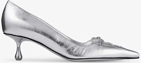 Womens Silver Scarlett 50 Vintage Metallic-Leather Courts Eur 42/ 9 Uk Women
