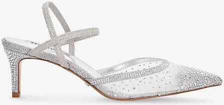 Womens Silver Synthetic Charismatic Mesh Sling-Back Courts Eur 40 / 7 Uk Women