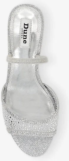 Womens Silver Synthetic Mariko Embellished Kitten-Heel Mesh Sandals Eur 39 / 6 Uk Women - Image 2