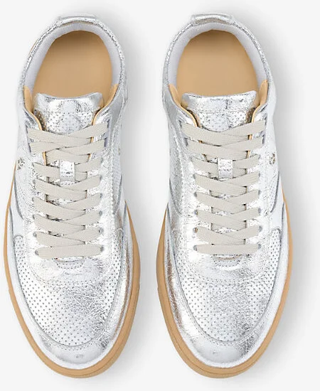 Womens Silver Tutti Rui Metallic-Leather Low-Top Trainers Eur 36 / 3 Uk Women - Image 2