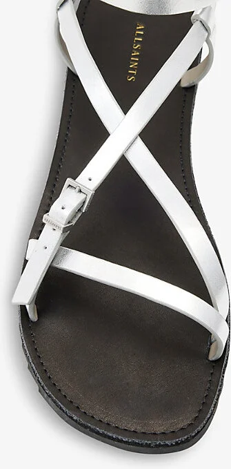 Womens Silver Tyla Metallic Leather Sandals Eur 39 / 6 Uk Women - Image 2