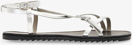 Womens Silver Tyla Metallic Leather Sandals Eur 39 / 6 Uk Women