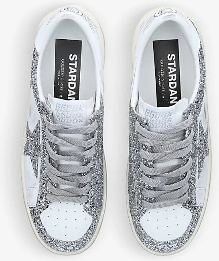 Womens Silver Women's Stardan 80185 Glitter and Leather Low-Top Trainers Eur 40 / 7 Uk Women - Image 2