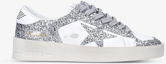 Womens Silver Women's Stardan 80185 Glitter and Leather Low-Top Trainers Eur 40 / 7 Uk Women