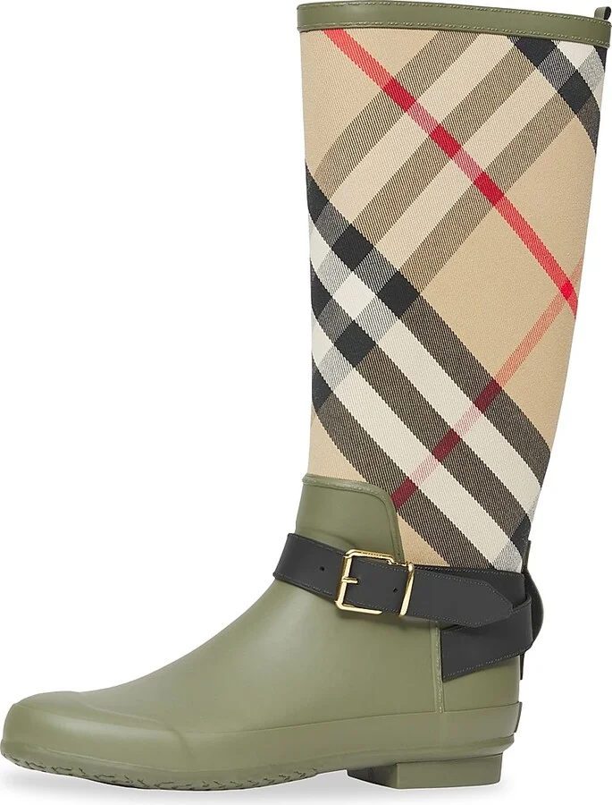 Women's Simeon Vintage Check Knee-High Boots - Dark Fern Multi - Size 7 - Image 7