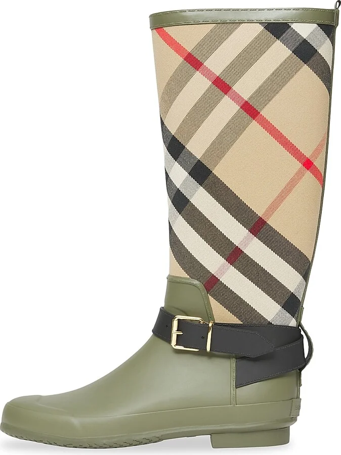 Women's Simeon Vintage Check Knee-High Boots - Dark Fern Multi - Size 7 - Image 8