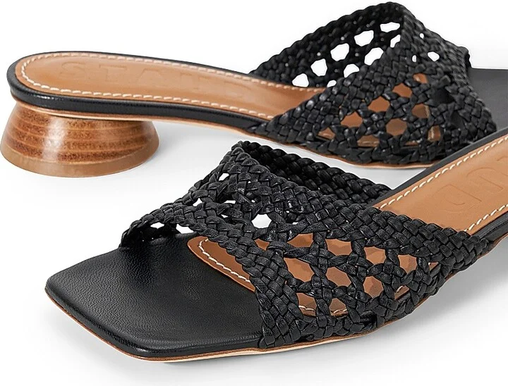 Women's Simone Crochet 35MM Leather Sandals - Black - Size 6.5 - Image 4