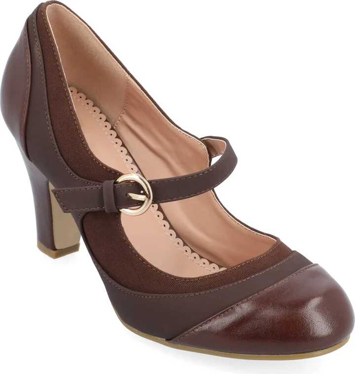 Womens Siri Medium and Wide Width Round Toe Block Heel Mary Jane Pumps