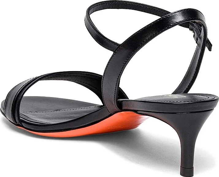 Women's Sirolo 45MM Leather Kitten-Heel Sandals - Black - Size 6 - Image 4