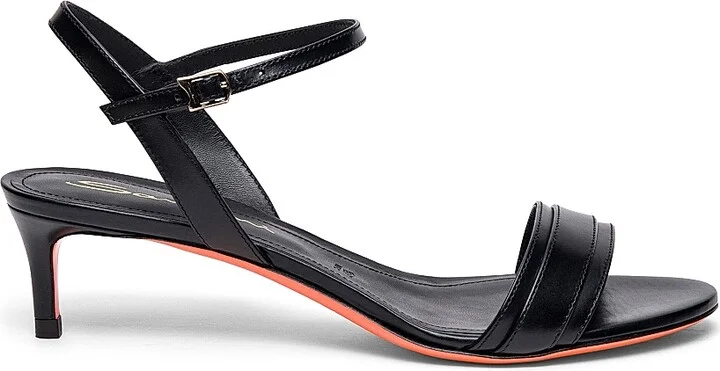 Women's Sirolo 45MM Leather Kitten-Heel Sandals - Black - Size 6
