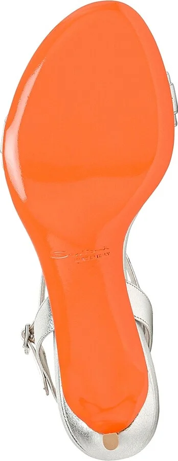 Women's Sirolo 45MM Metallic Leather Kitten-Heel Sandals - Silver - Size 7 - Image 6