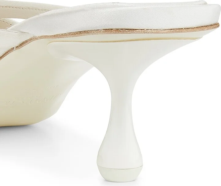 Women's Siva 50MM Satin Mules - Ivory White - Size 5 - Image 5