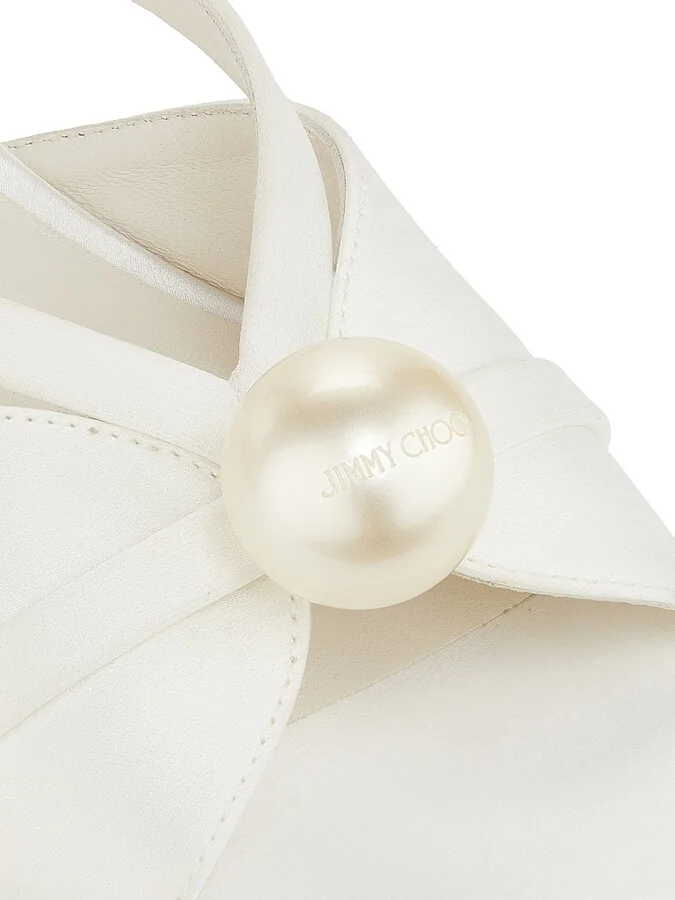 Women's Siva 50MM Satin Mules - Ivory White - Size 5 - Image 6