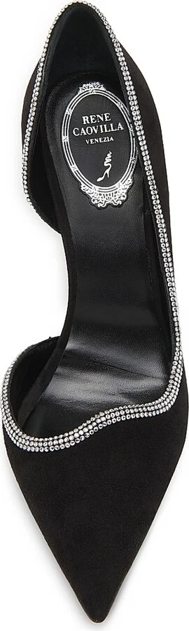 Women's Sky High 100MM Crystal-Embellished Suede Pumps - Black Suede Crystal Strass - Size 5 - Image 4