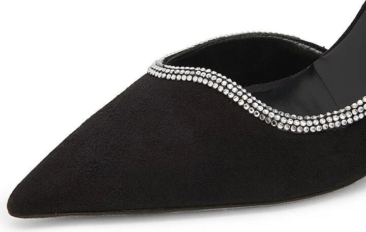 Women's Sky High 100MM Crystal-Embellished Suede Pumps - Black Suede Crystal Strass - Size 5 - Image 5