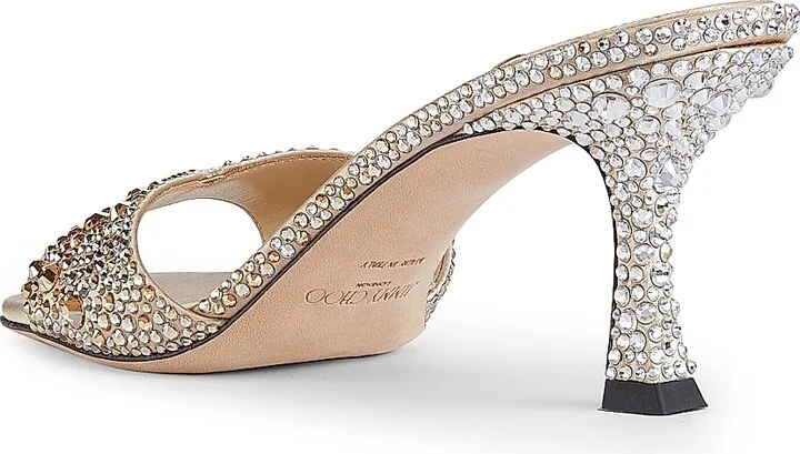 Women's Skye 70MM Crystal-Embellished Sandals - Gold Crystal - Size 5 - Image 3