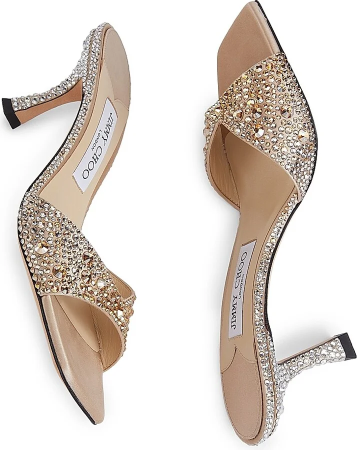 Women's Skye 70MM Crystal-Embellished Sandals - Gold Crystal - Size 5 - Image 6