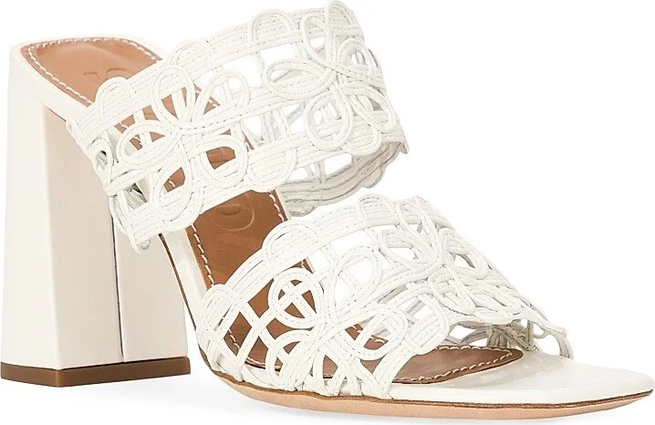 Women's Skylar 90MM Slip-On Leather Sandals - White - Size 6 - Image 2