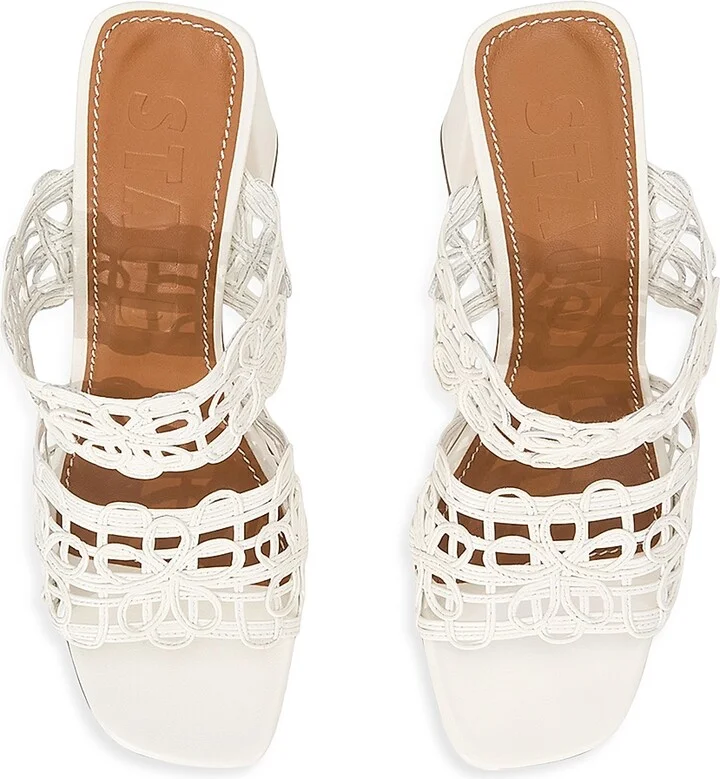 Women's Skylar 90MM Slip-On Leather Sandals - White - Size 6 - Image 4