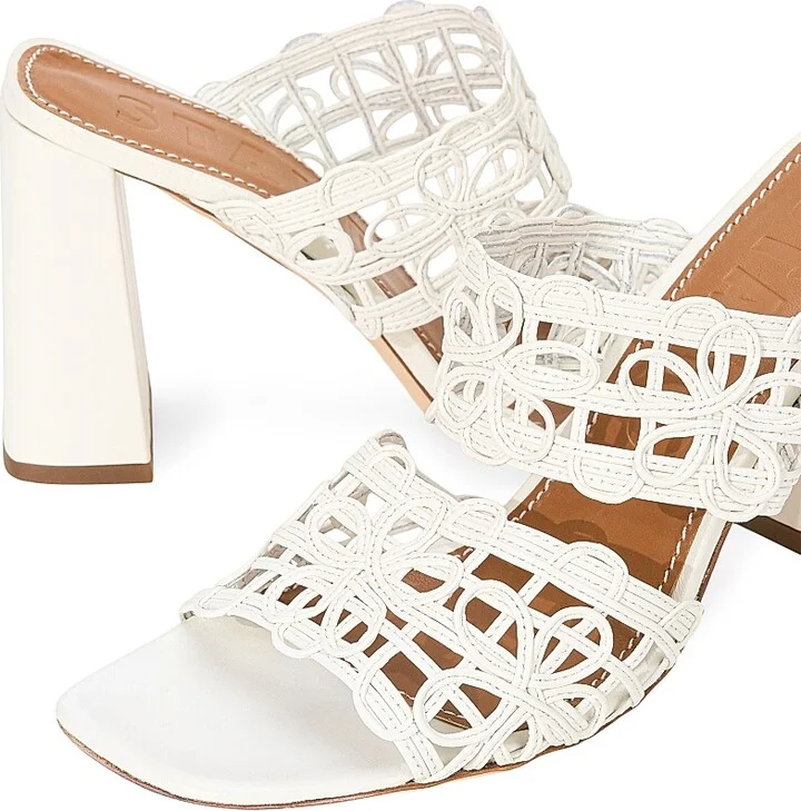 Women's Skylar 90MM Slip-On Leather Sandals - White - Size 6 - Image 5