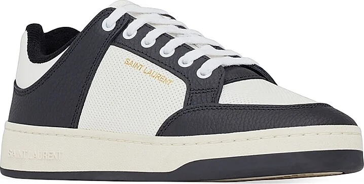 Women's SL/61 Low-top Sneakers in Grained Leather - White Black - Size 6 - Image 2