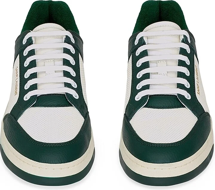 Women's SL/61 Low-top Sneakers in Grained Leather - White Black - Size 6 - Image 5