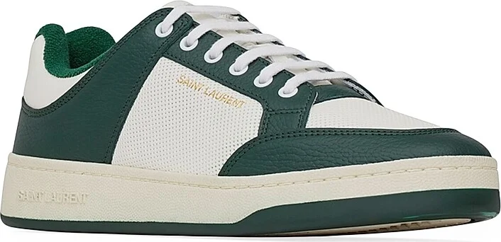 Women's SL/61 Low-top Sneakers in Grained Leather - White Black - Size 6 - Image 7