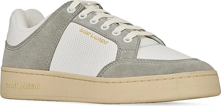 Women's SL/61 Sneakers In Leather And Suede - Blanc Optique Paris Roof - Size 5 - Image 2