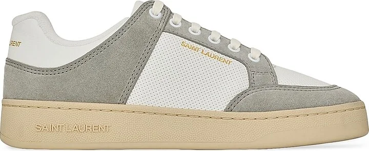 Women's SL/61 Sneakers In Leather And Suede - Blanc Optique Paris Roof - Size 5