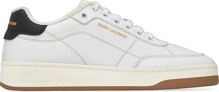 Women's SL/61 Sneakers in Smooth Leather - White And Honey - Size 5