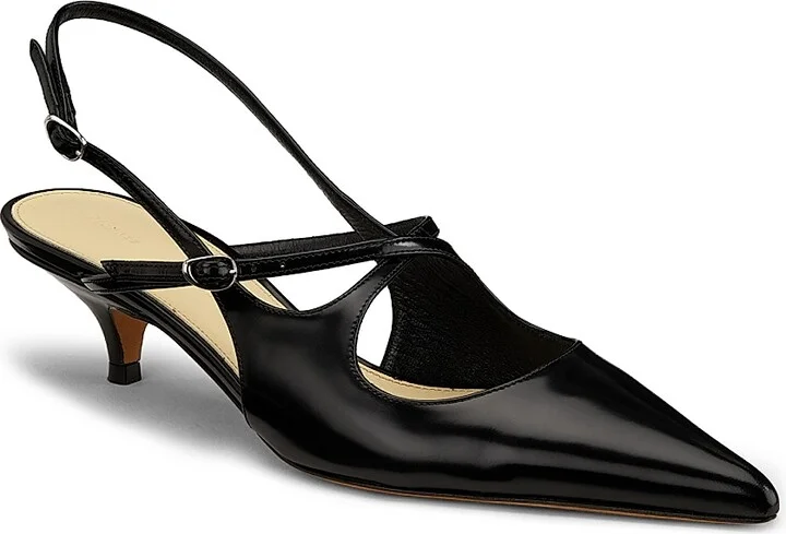 Women's Slash Crossover 40MM Metallic Kitten-Heel Pumps - Black - Size 6 - Image 2