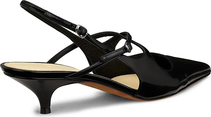Women's Slash Crossover 40MM Metallic Kitten-Heel Pumps - Black - Size 6 - Image 3